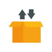 delivery service with box with arrows vector