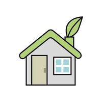 friendly house facade ecology icon vector