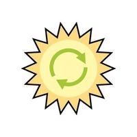 sun with arrrows symbols ecology icon vector