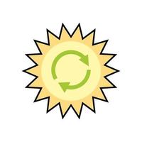 sun with arrrows symbols ecology icon vector