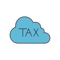 diseño de vector de nube de impuestos aislados