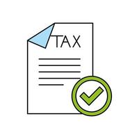 Isolated tax document and check mark vector design