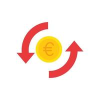 Isolated euro coin vector design