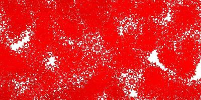 Light Red vector backdrop with xmas snowflakes.