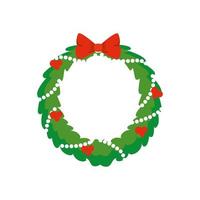 wreath christmas with decoration isolated icon vector
