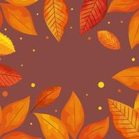fondo de hojas decorativas otoño vector
