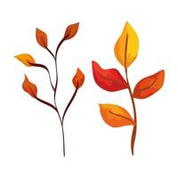 temporada otoño ramas con hojas vector