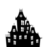 castillo embrujado halloween icono aislado vector