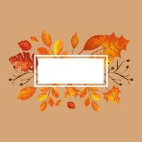 frame decoration with leafs of autumn vector