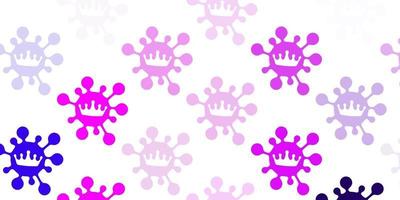 Light purple, pink vector template with flu signs.