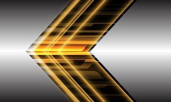 Abstract yellow light cyber arrow directionsilver design futuristic vector