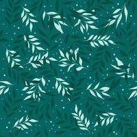 Seamless pattern with leaves, dots and stars. vector