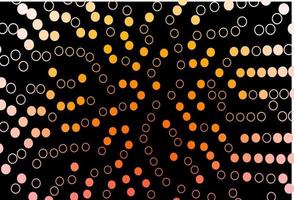 Dark Yellow, Orange vector background with bubbles.