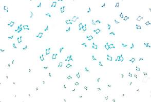 Light Blue, Green vector texture with musical notes.
