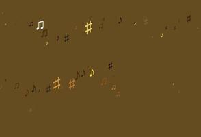 Light Yellow, Orange vector background with music symbols.