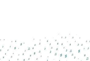 Light Blue, Green vector backdrop with music notes.