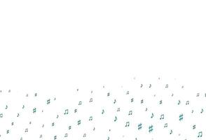 Light Blue, Green vector backdrop with music notes.