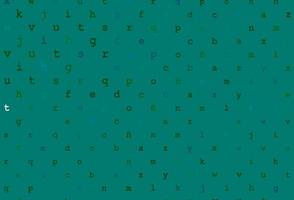 Dark blue, green vector texture with ABC characters.