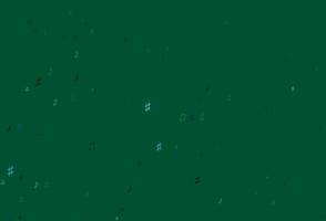 Light Blue, Green vector template with musical symbols.