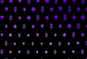 Dark purple vector template with poker symbols.