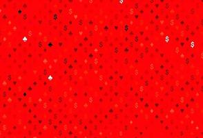 Light red vector texture with playing cards.