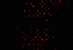 Dark red vector texture with playing cards.