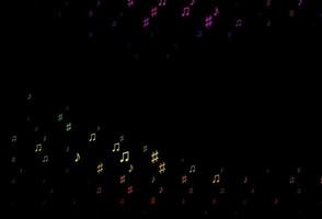 Dark Multicolor, Rainbow vector texture with musical notes.