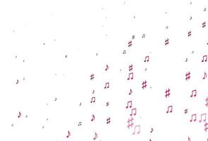 Light Red vector texture with musical notes.