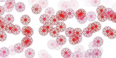 Light Red vector doodle texture with flowers.