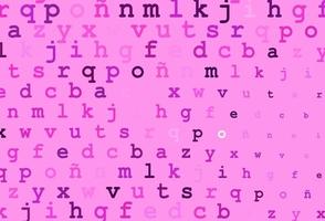 Light pink, blue vector background with signs of alphabet.