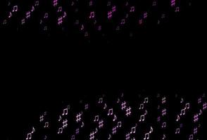 Dark Purple vector backdrop with music notes.