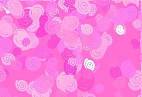 Light Pink vector background with curved circles.