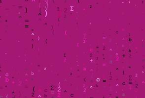 Light Pink vector background with Digit symbols.