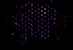 Dark purple vector texture with ABC characters.