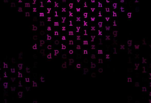 Dark purple vector template with isolated letters.