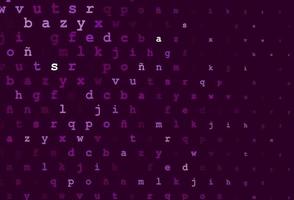 Dark purple vector texture with ABC characters.