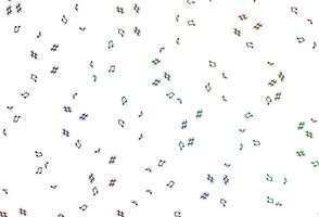 Light Multicolor, Rainbow vector backdrop with music notes.