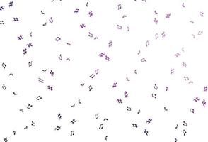 Light Purple vector pattern with music elements.