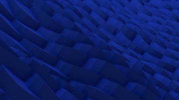 Dark blue 3D geometric pattern wave motion loop video