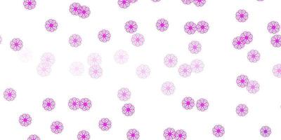ilustraciones naturales de vector violeta claro, rosa con flores.