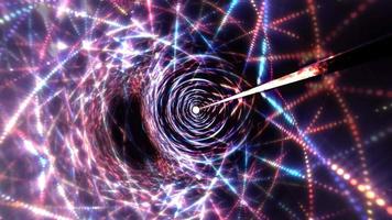 tecnologia abstrata linhas de néon hipnotizando formas giratórias giratórias video