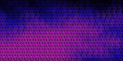 Dark Purple, Pink vector template with esoteric signs.