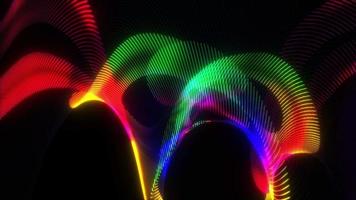 Colorful rainbow neon color glow lines swirl loop video