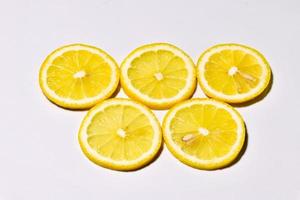 Fotografía macro de rodajas de limón foto