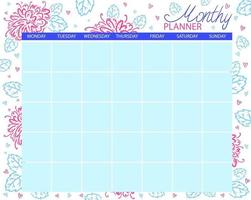 Vector monthly planner