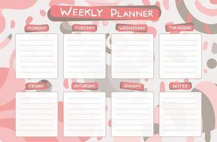 Vector weekly planner