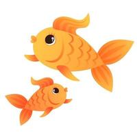 imagen de dos peces de colores vector