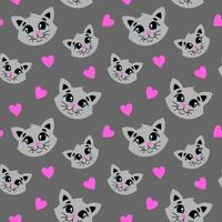 Seamless pattern with cats vector