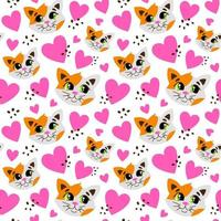 Seamless pattern with cats vector