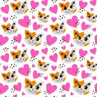 Seamless pattern with cats vector